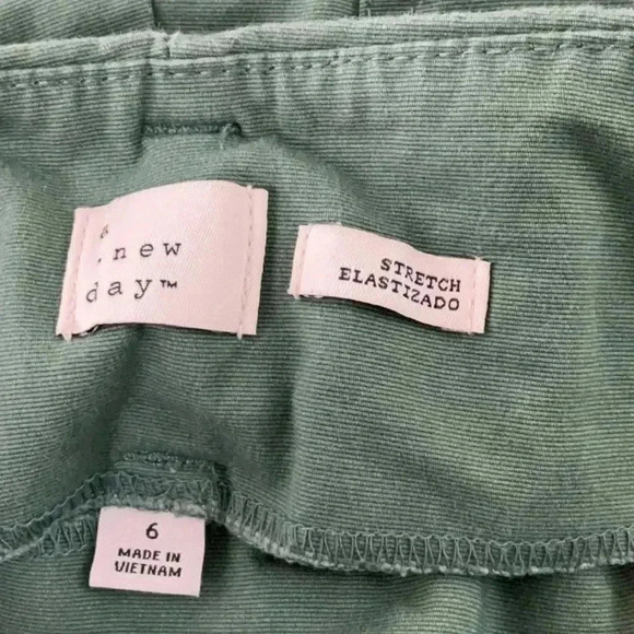A New Day Womens High-Rise Tapered Ankle Tie-Front Pants Olive Green Size 6 - Picture 13 of 15